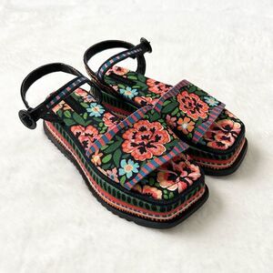FARM Rio Floral Sandals - Black, Green, Pink, Blue